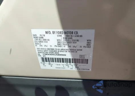 2018 Ford Explorer Xlt z USA, uszkodzony, nr VIN 1FM5K8D83JGB85602